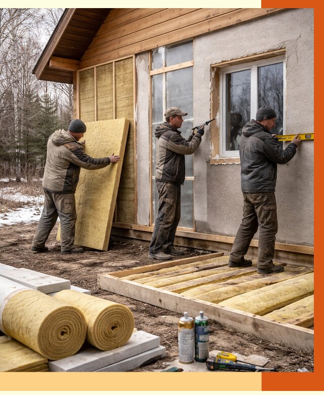Утепление дачного дома в Когалыме от 4911 руб/м2 — недорого | ТепломастерКгл
