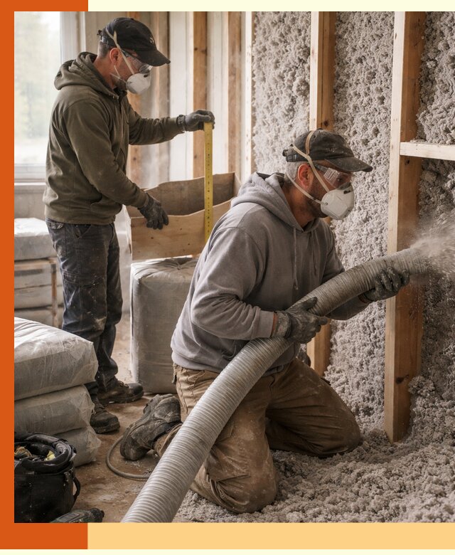 Утепление таунхауса эковатой в Когалыме для максимально теплых стен