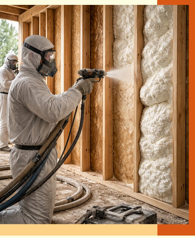 Утепление каркасного дома ППУ в Когалыме от 2895 руб./м2 — работа под ключ | ТепломастерКгл