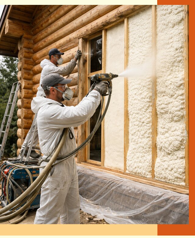 Утепление деревянного дома ППУ в Когалыме от 4342 руб/м2 | ТепломастерКгл — под ключ