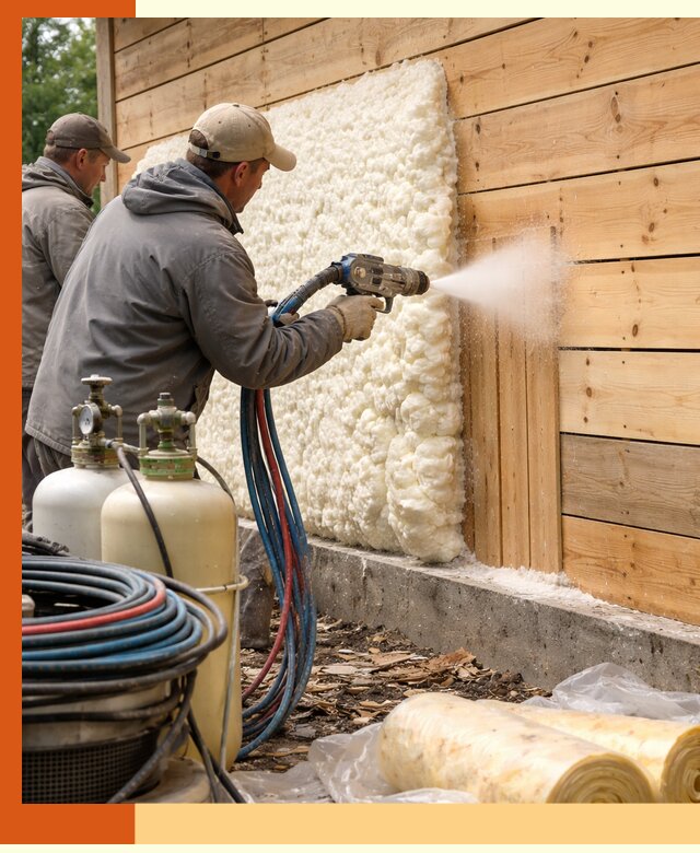 Утепление деревянного дома пенополиуретаном в Когалыме