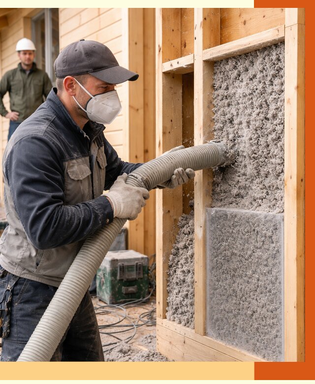 Утепление дома из бруса эковатой в Когалыме от 1913 руб/м2 | ТепломастерКгл