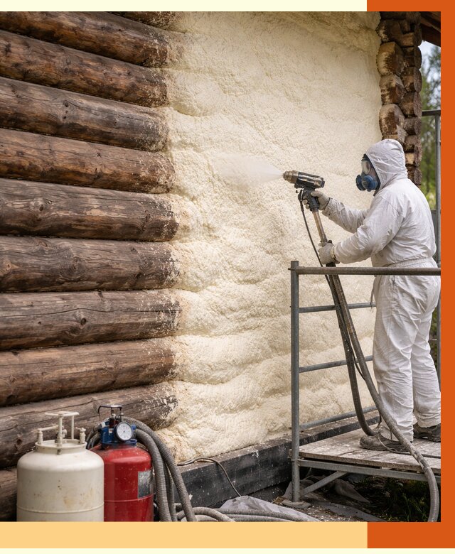 Утепление бревенчатого дома ППУ в Когалыме под ключ от 6461 руб. | ТепломастерКгл