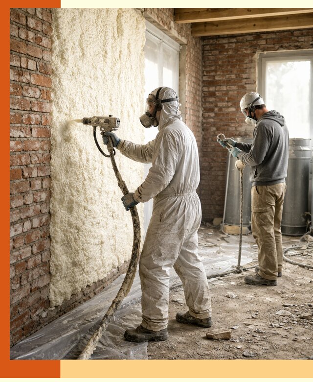 Утепление кирпичного дома пенополиуретаном в Когалыме