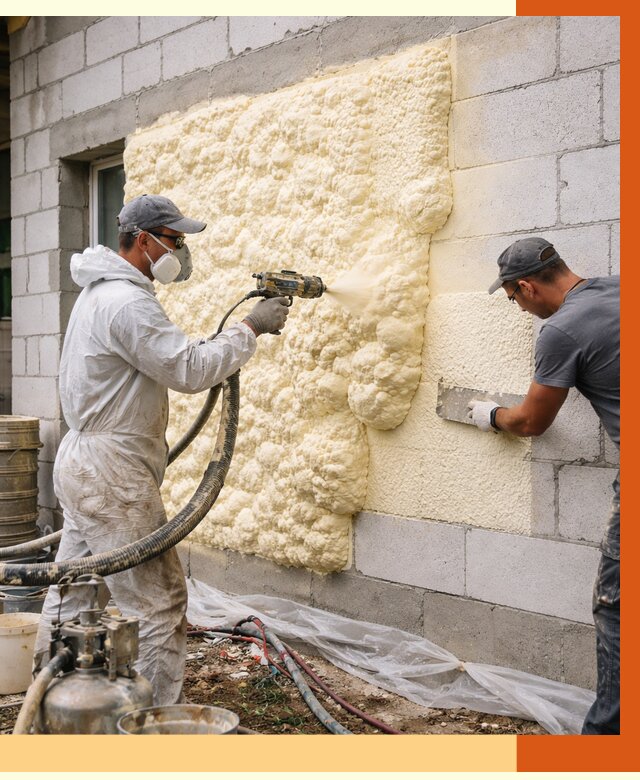 Утепление дома из газобетона ППУ в Когалыме от 4962 руб./м² под ключ | ТепломастерКгл