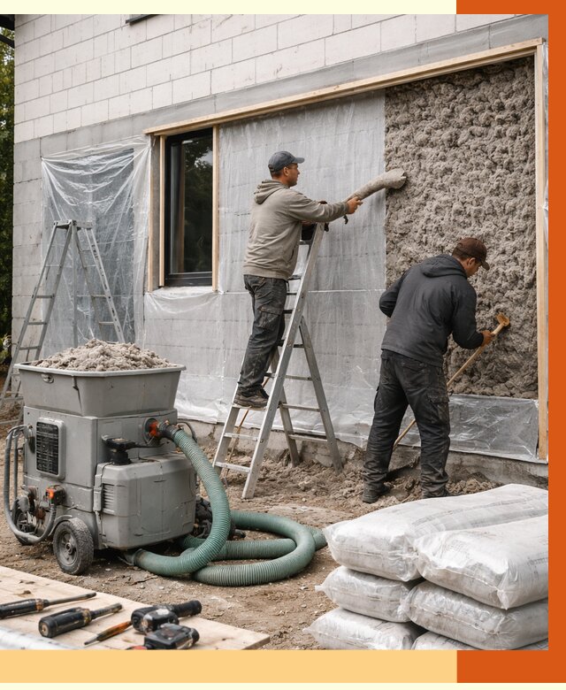 Утепление дома из газобетона эковатой в Когалыме от 4652 руб./м2 | ТепломастерКгл