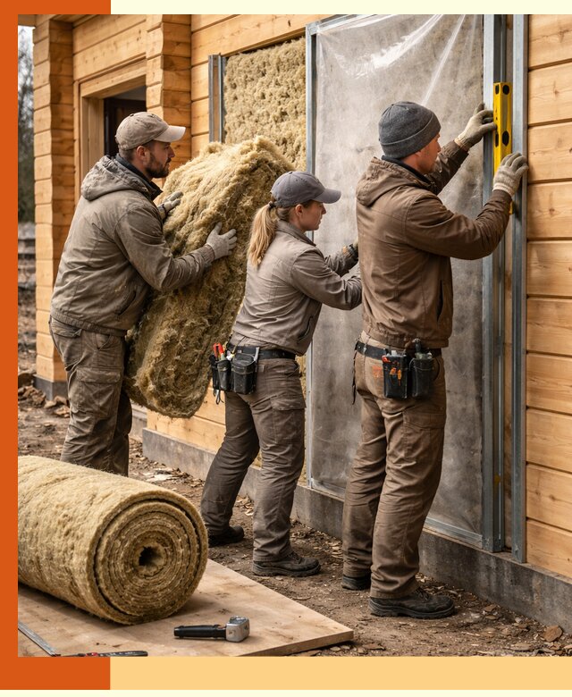 Утепление дома из двойного бруса в Когалыме качественно и надёжно