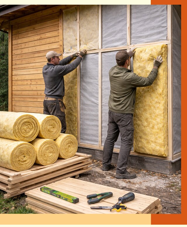 Утепление бани снаружи в Когалыме от 87873 руб. под ключ | ТепломастерКгл