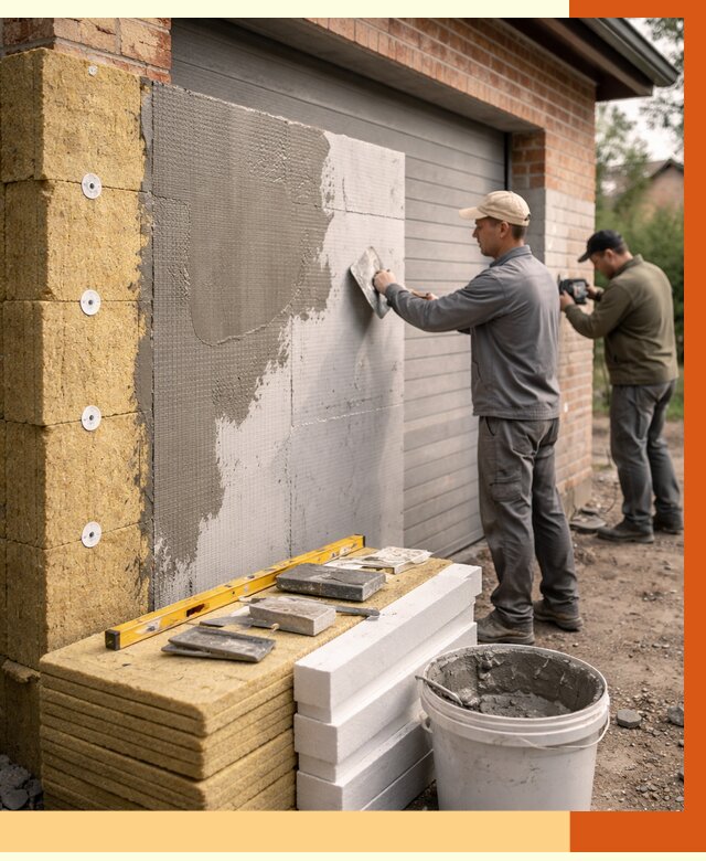 Утепление гаража снаружи в Когалыме от 4342 руб. за м2 — наружное утепление под ключ | ТепломастерКгл
