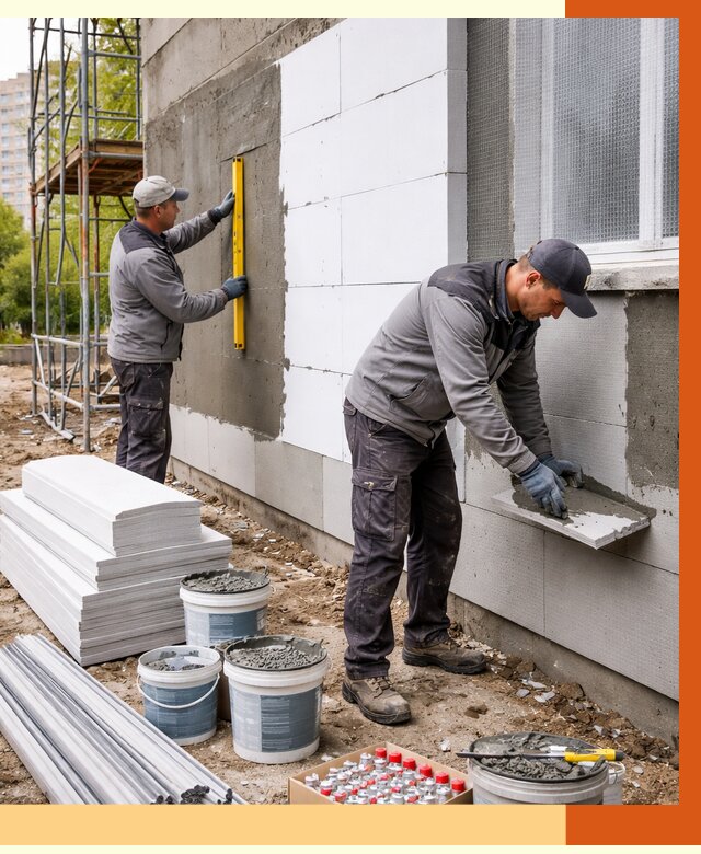 Утепление фасада и стен снаружи в Когалыме от 4342 руб. | ТепломастерКгл