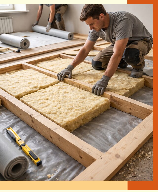 Утепление деревянного пола в Когалыме от 1551 руб./м2 под ключ | ТепломастерКгл