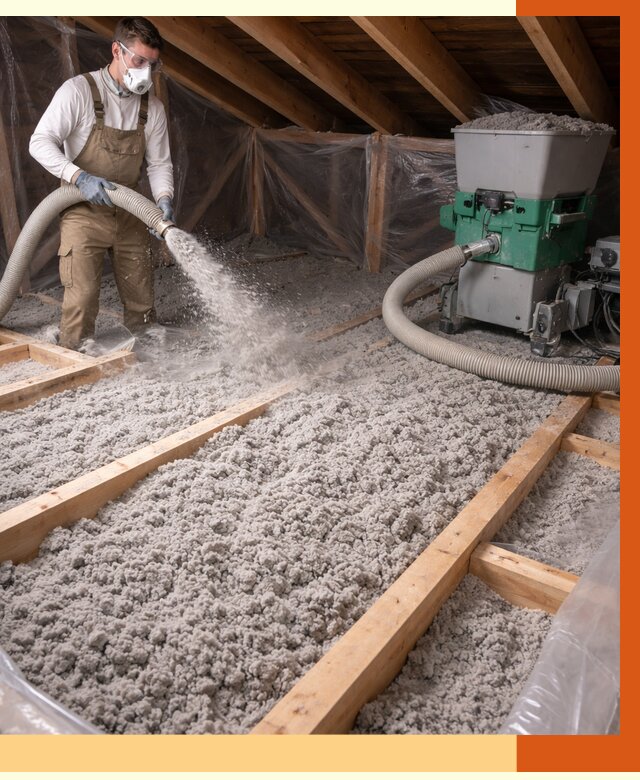 Утепление чердака эковатой в Когалыме от 1499 руб/м2 — заказать у ТепломастерКгл