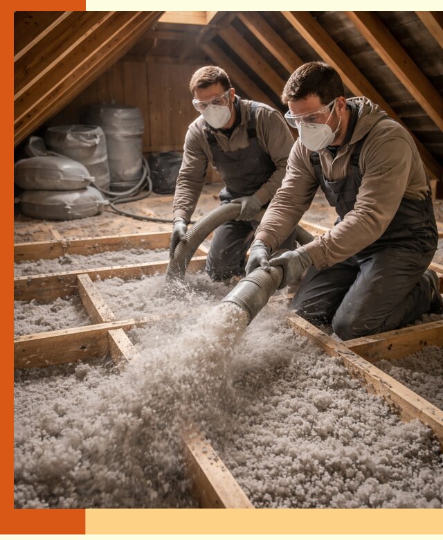 Утепление чердака эковатой в Когалыме — быстро и надёжно