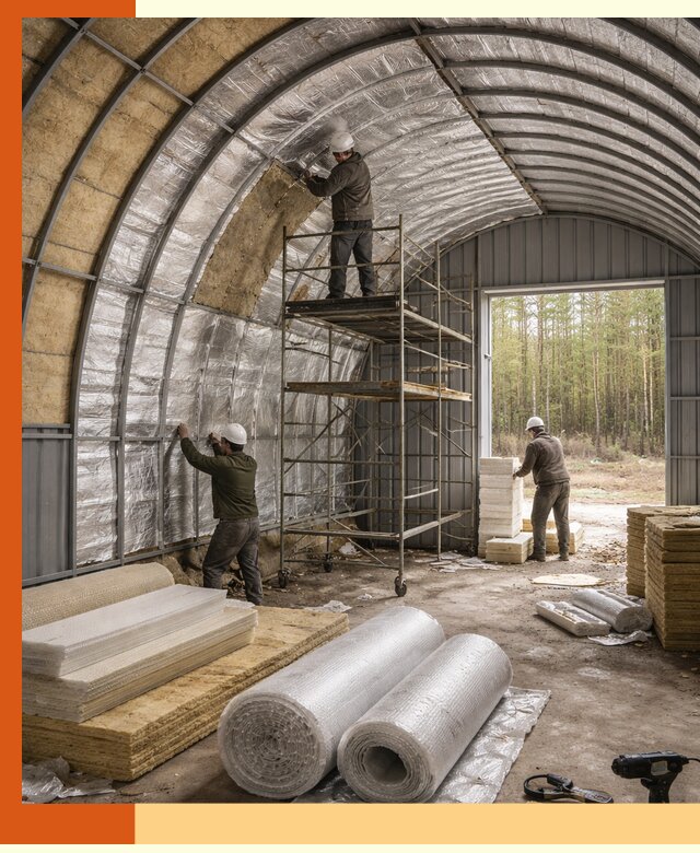 Утепление арочного ангара под ключ в Когалыме
