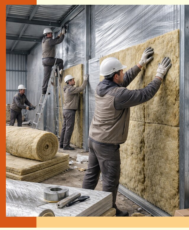 Утепление металлического склада в Когалыме: теплоизоляция и герметизация