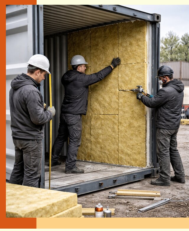 Утепление морского контейнера в Когалыме: надежная теплоизоляция и защита