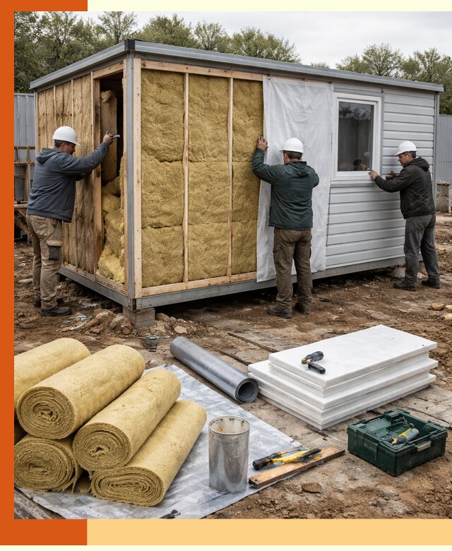 Утепление строительной бытовки под ключ в Когалыме для любых условий