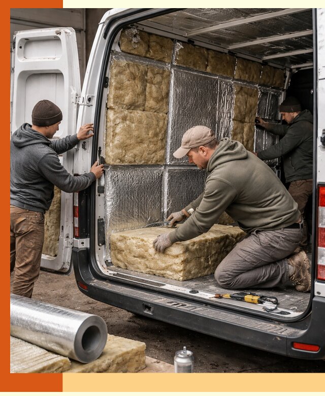 Утепление фургона в Когалыме: профессиональная теплоизоляция и шумоизоляция