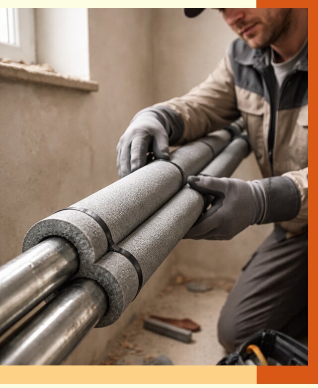 Утепление труб отопления в Когалыме от 2946 руб. за м² — услуги под ключ | ТепломастерКгл