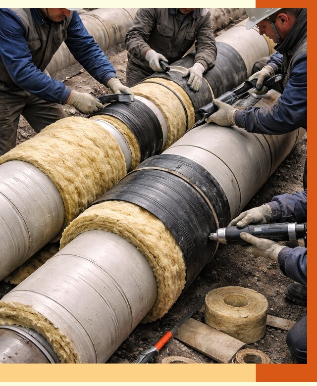 Утепление трубопровода в Когалыме под ключ от 1913 руб. — надежно и выгодно | ТепломастерКгл