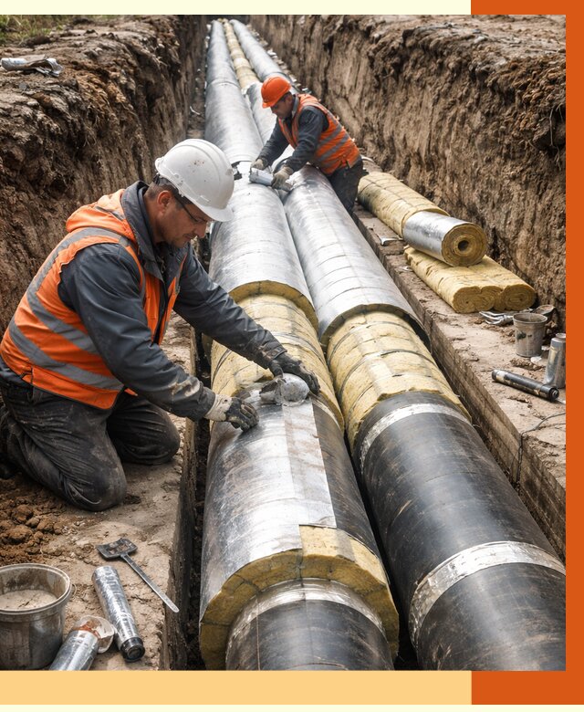 Утепление теплотрассы в Когалыме от 4652 руб./м2 — ппу и комплексная изоляция | ТепломастерКгл