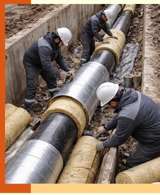 Утепление теплотрассы в Когалыме: утеплительные работы и материалы