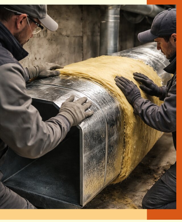 Утепление воздуховодов в Когалыме от 4342 руб. — теплоизоляция вентиляции | ТепломастерКгл