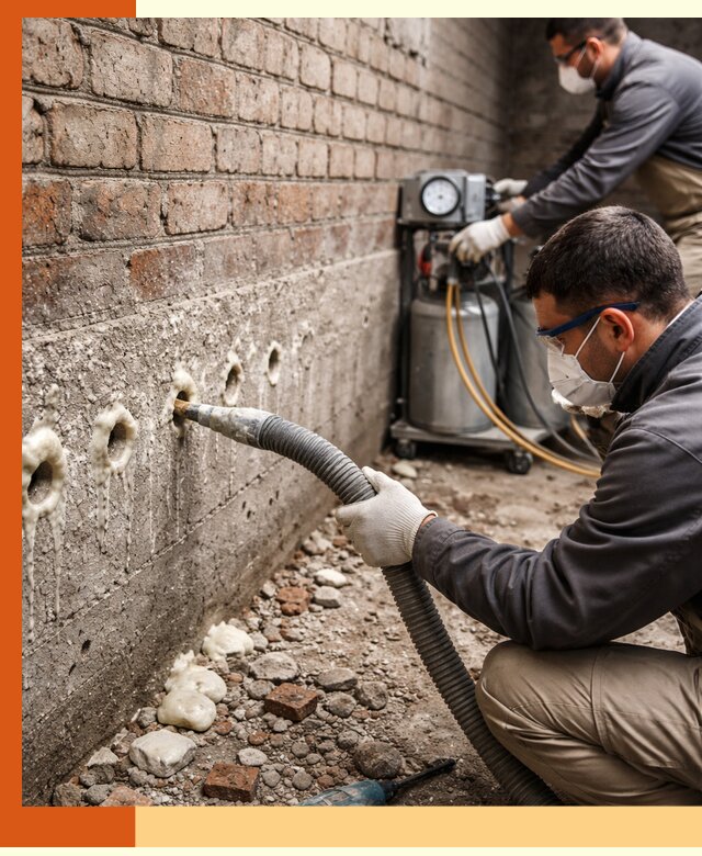 Заполнение колодцевой кладки ППУ в Когалыме быстро и герметично