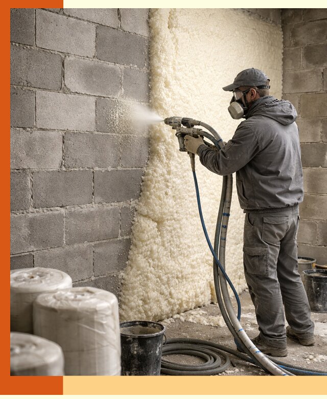 Утепление блочной стены ППУ в Когалыме качественно и надёжно