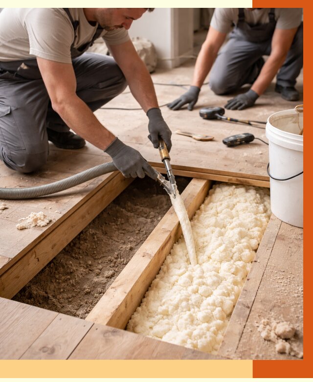 Заполнение пустот пола в Когалыме от 2791 руб. — утепление пустот пола под ключ | ТепломастерКгл