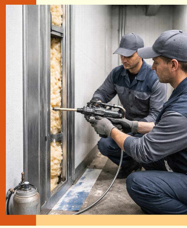 Заполнение пустот холодильных панелей в Когалыме специализированной пеной