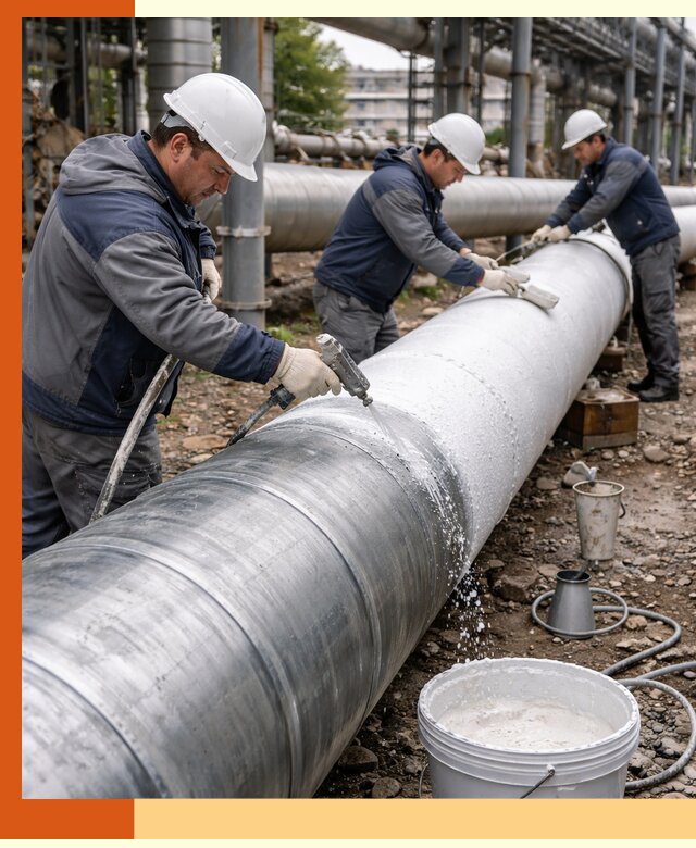 Утепление теплотрассы жидкой теплоизоляцией в Когалыме