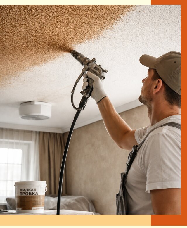 Утепление потолка жидкой пробкой в Когалыме от 3618 руб. | ТепломастерКгл