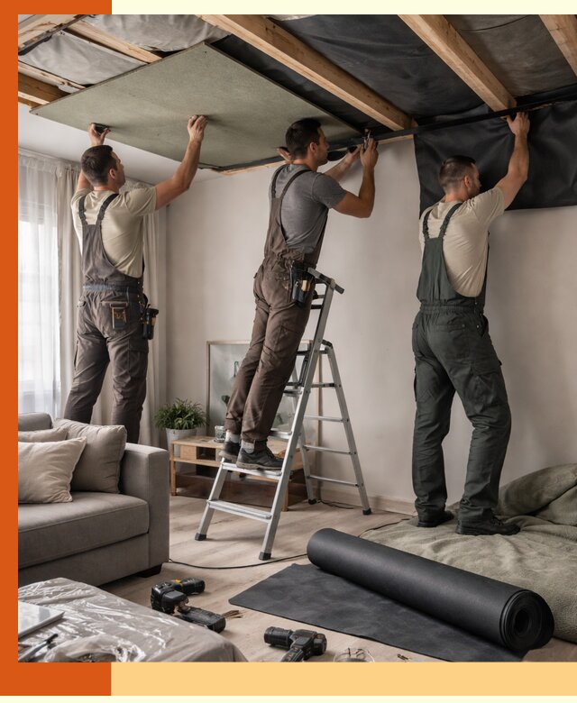 Шумоизоляция потолка в Когалыме — профессиональное устранение шумов