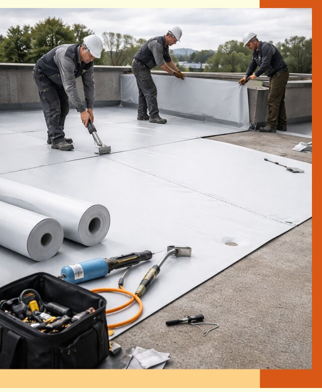 Гидроизоляция мембранной кровли в Когалыме от 7754 руб./м² — профессионально | ТепломастерКгл