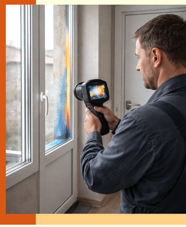 Тепловизионное обследование окон и дверей в Когалыме