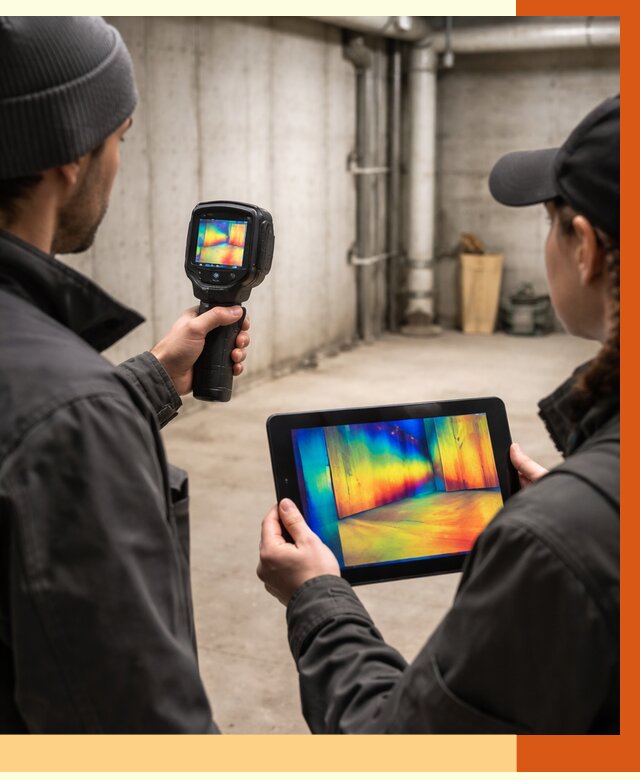 Тепловизионное обследование подвала в Когалыме от 4652 руб. — проверка гидроизоляции | ТепломастерКгл
