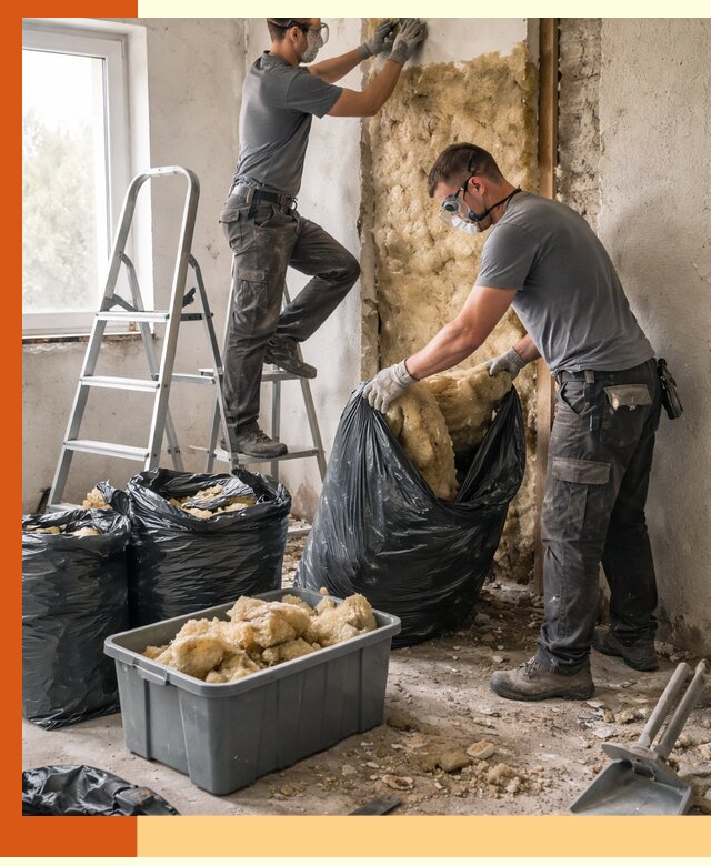 Демонтаж старого утеплителя и вывоз отходов в Когалыме