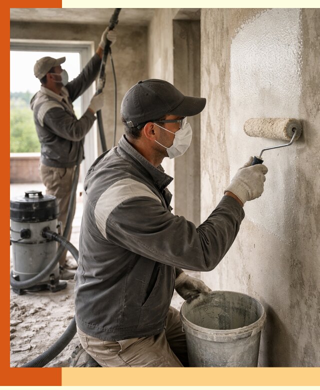 Подготовка поверхности под напыление утеплителя в Когалыме