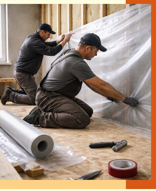 Монтаж пароизоляции в Когалыме от 2585 руб. — установка и укладка под ключ | ТепломастерКгл