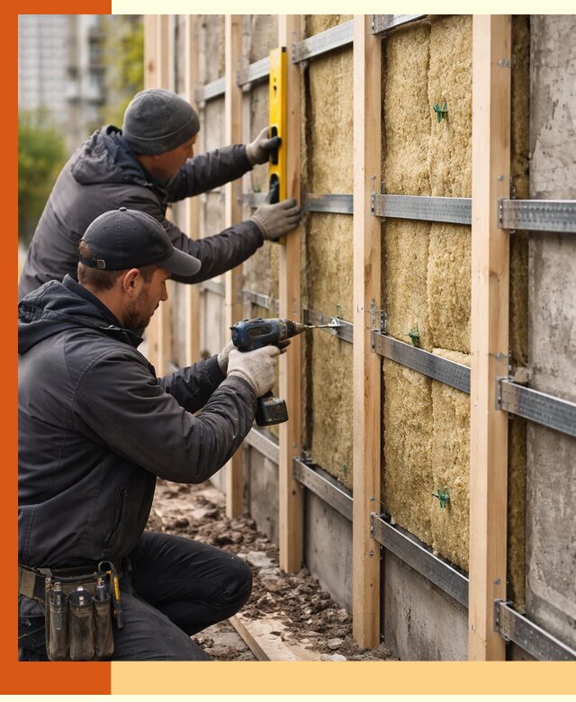 Монтаж обрешетки под утепление зданий и квартир в Когалыме